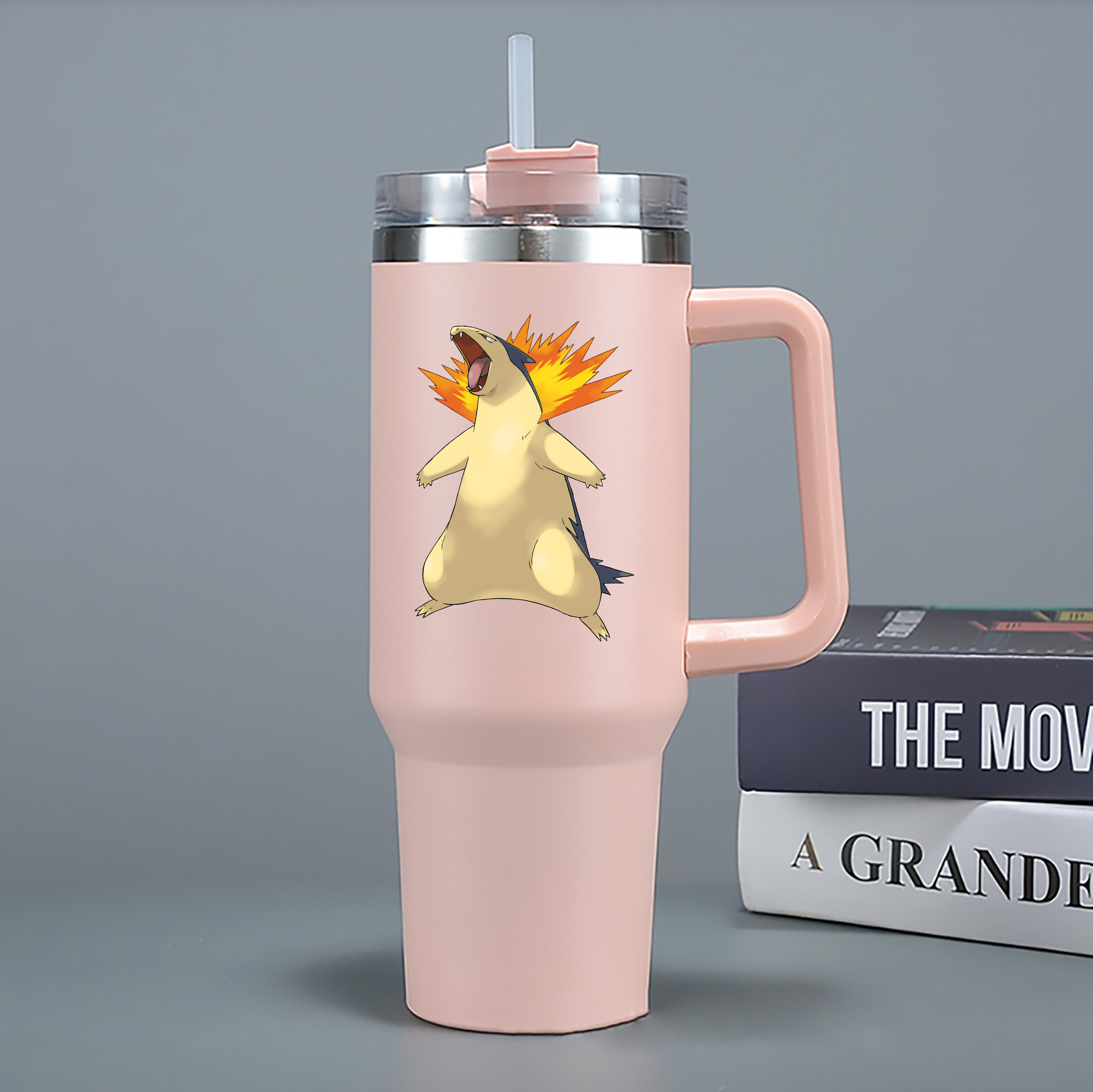 （画像用） ポケットモンスター Pokémon 1200mL車用タンブラー - クリスタルステッカー（プラスチックストロー付き）